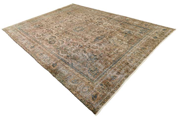 9' x 12' 9 Hand Knotted Ultra Vintage Persian Wool Rug