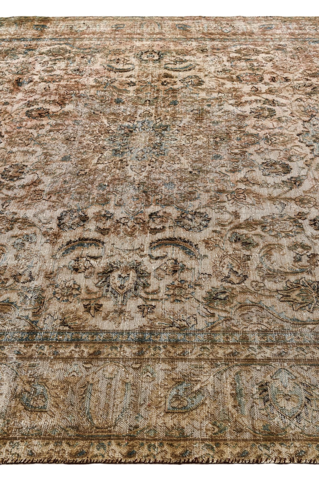 9' x 12' 9 Hand Knotted Ultra Vintage Persian Wool Rug