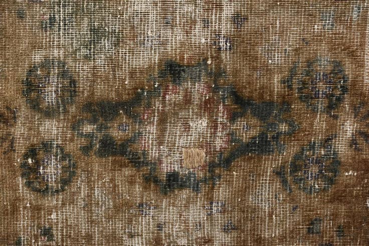 Detail image of 9' 7 x 12' Hand Knotted Ultra Vintage Persian Wool Rug