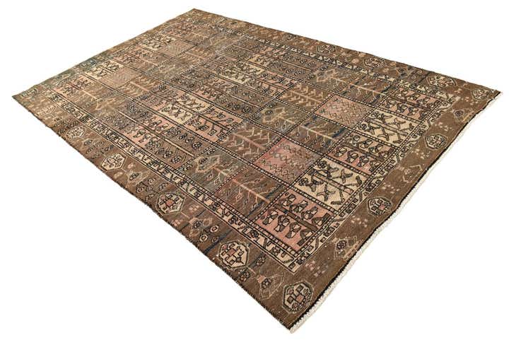 6' 1 x 9' Hand Knotted Ultra Vintage Persian Wool Rug