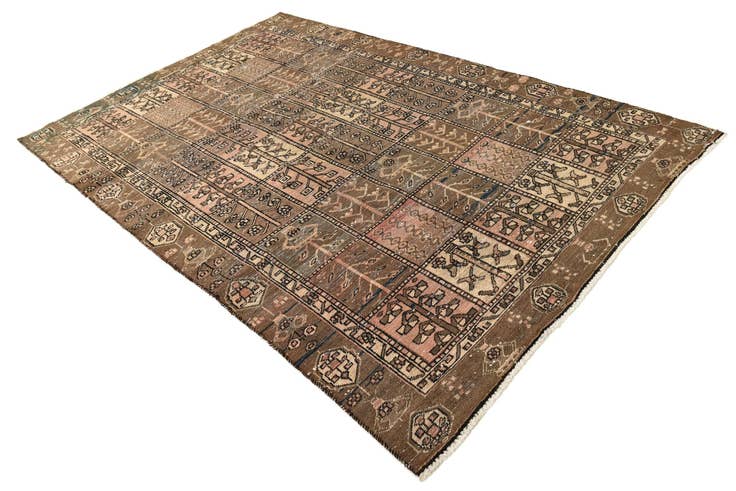 Detail image of 6' 1 x 9' Hand Knotted Ultra Vintage Persian Wool Rug