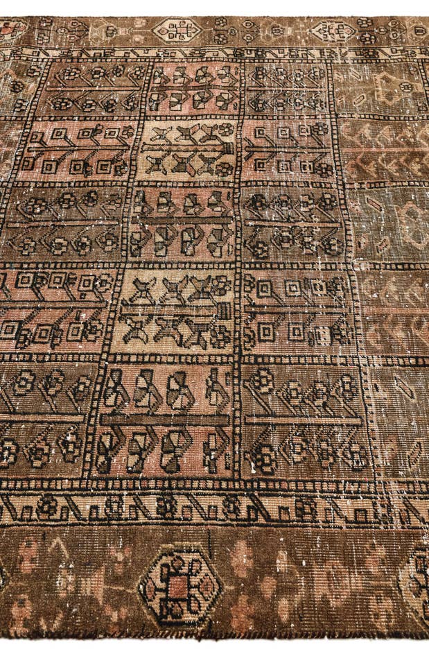 Detail image of 6' 1 x 9' Hand Knotted Ultra Vintage Persian Wool Rug