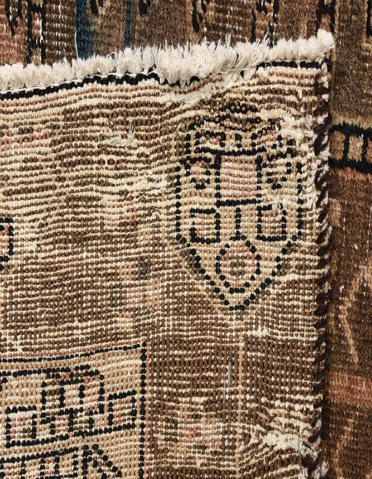Detail image of 6' 1 x 9'  Hand Knotted Ultra Vintage Persian Wool Rug