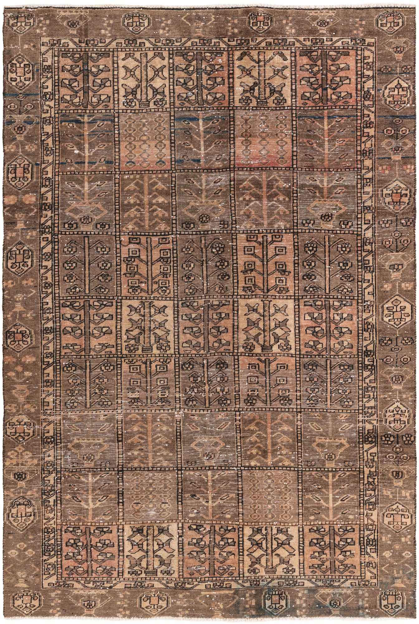 6' 1 x 9' Hand Knotted Ultra Vintage Persian Wool Rug