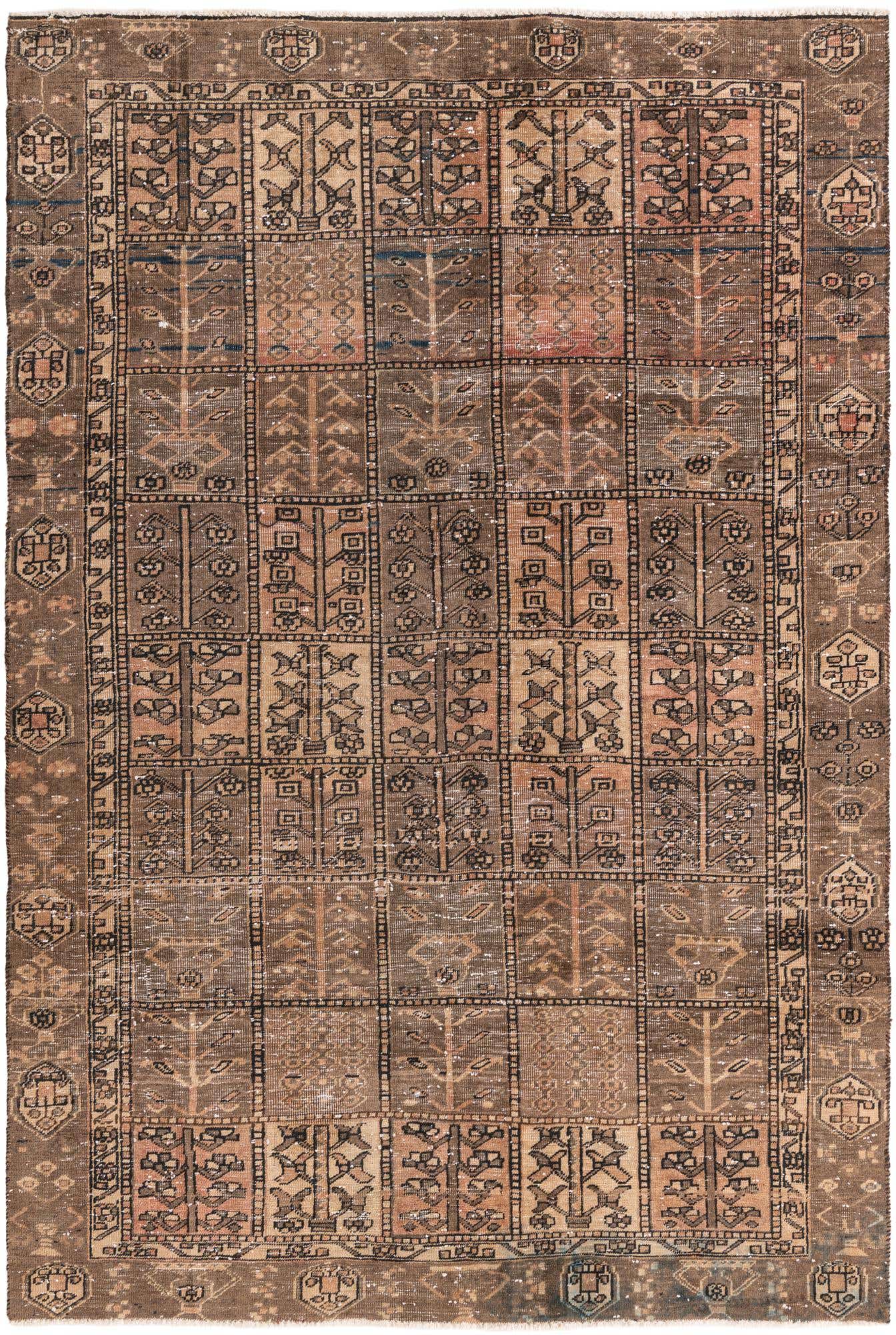 6' 1 x 9' Hand Knotted Ultra Vintage Persian Wool Rug