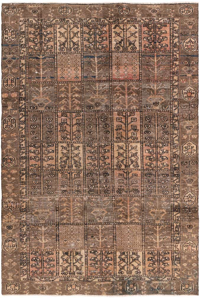 6' 1 x 9' Hand Knotted Ultra Vintage Persian Wool Rug