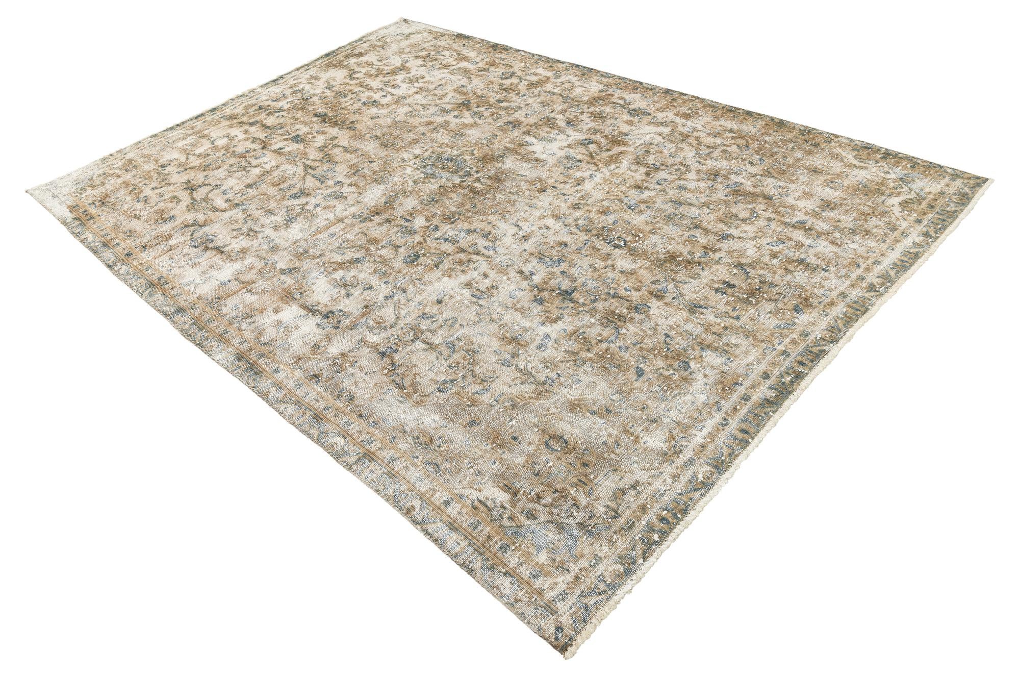6' 9 x 9' 6 Hand Knotted Ultra Vintage Persian Wool Rug