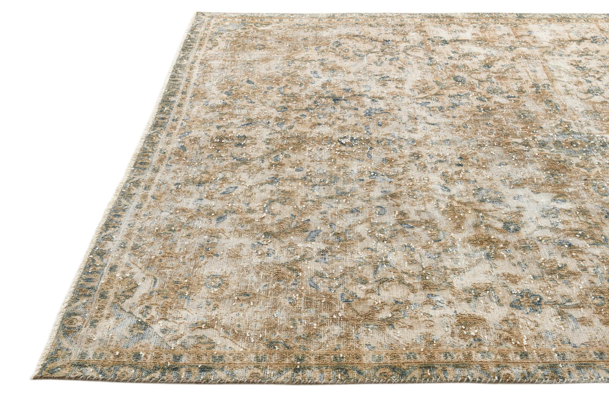 6' 9 x 9' 6 Hand Knotted Ultra Vintage Persian Wool Rug