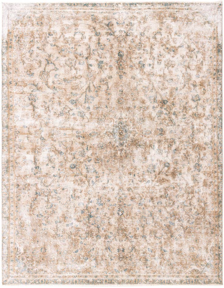 Detail image of 6' 9 x 9' 6 Hand Knotted Ultra Vintage Persian Wool Rug