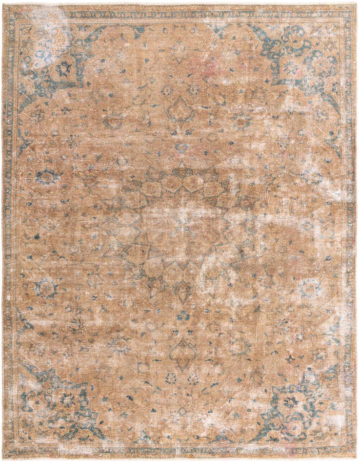 Detail image of 7' 5 x 11' 6 Hand Knotted Ultra Vintage Persian Wool Rug