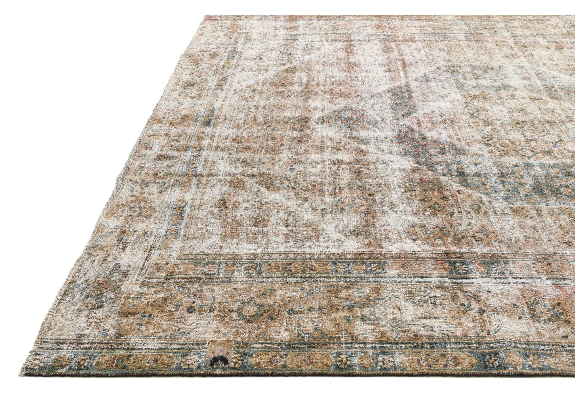 9' 2 x 11' 5 Hand Knotted Ultra Vintage Persian Wool Rug