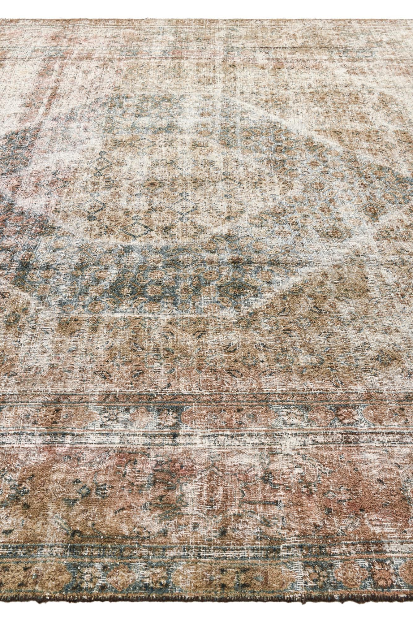 9' 2 x 11' 5 Hand Knotted Ultra Vintage Persian Wool Rug