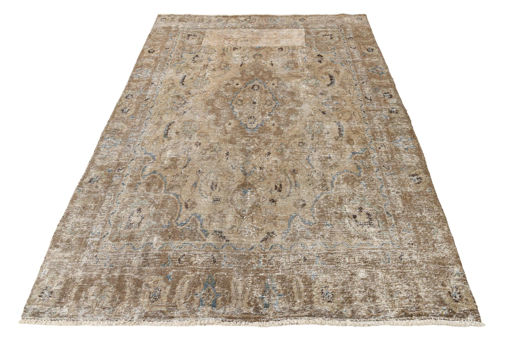 5' 9 x 8' 7 Hand Knotted Ultra Vintage Persian Wool Rug