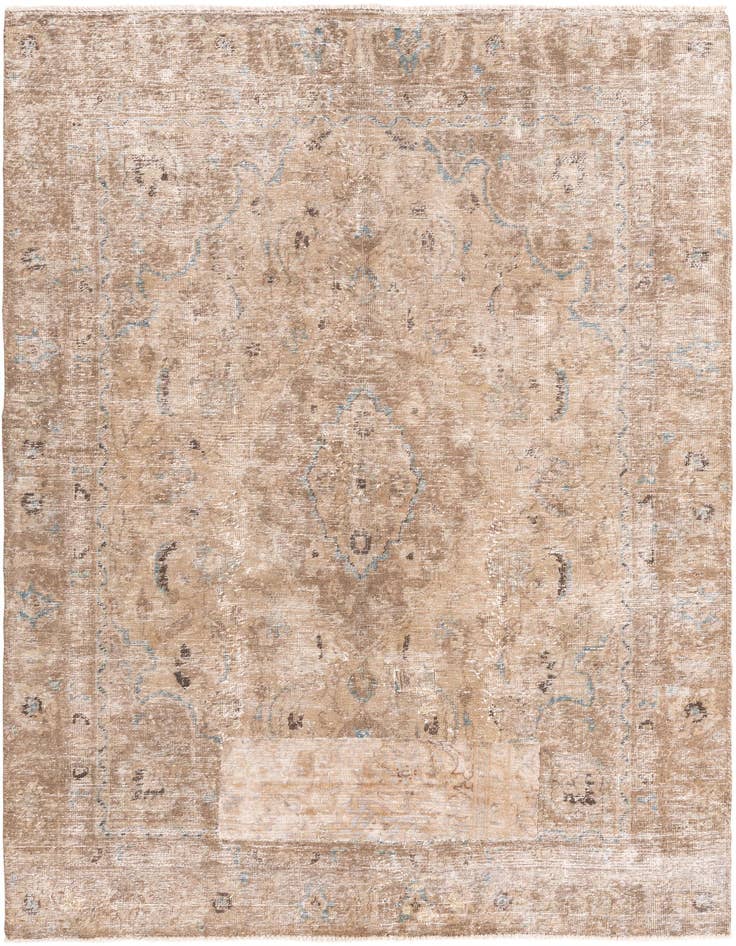 Detail image of 5' 9 x 8' 7 Hand Knotted Ultra Vintage Persian Wool Rug