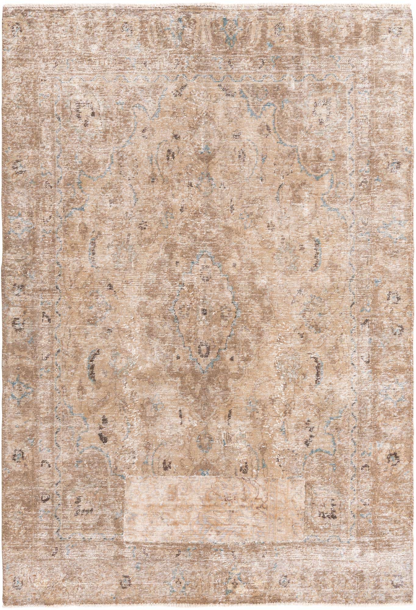 5' 9 x 8' 7 Hand Knotted Ultra Vintage Persian Wool Rug
