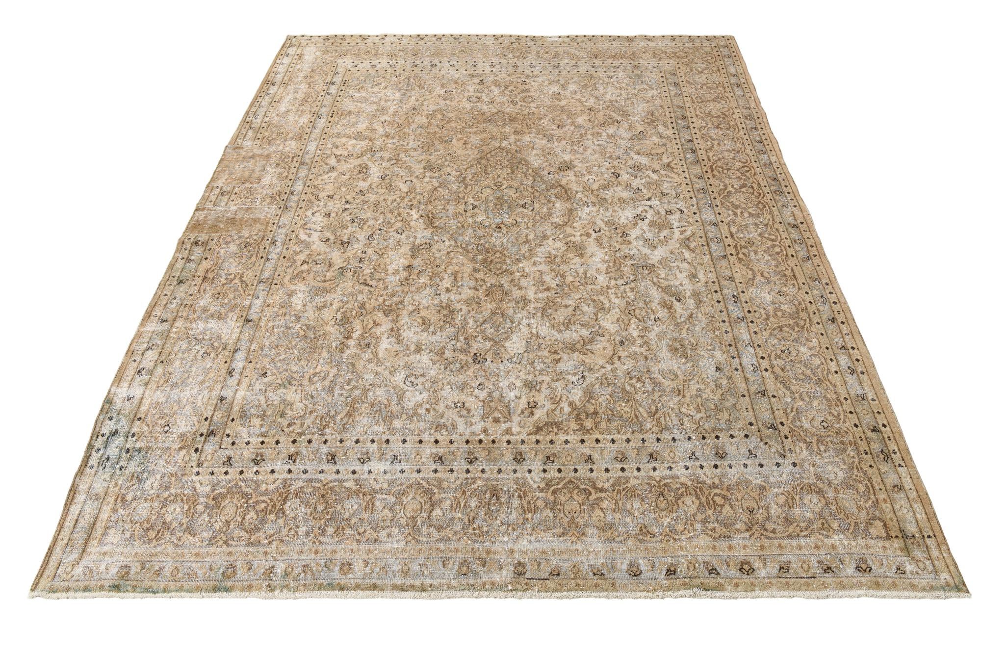 9' 10 x 12' 8 Hand Knotted Ultra Vintage Persian Wool Rug