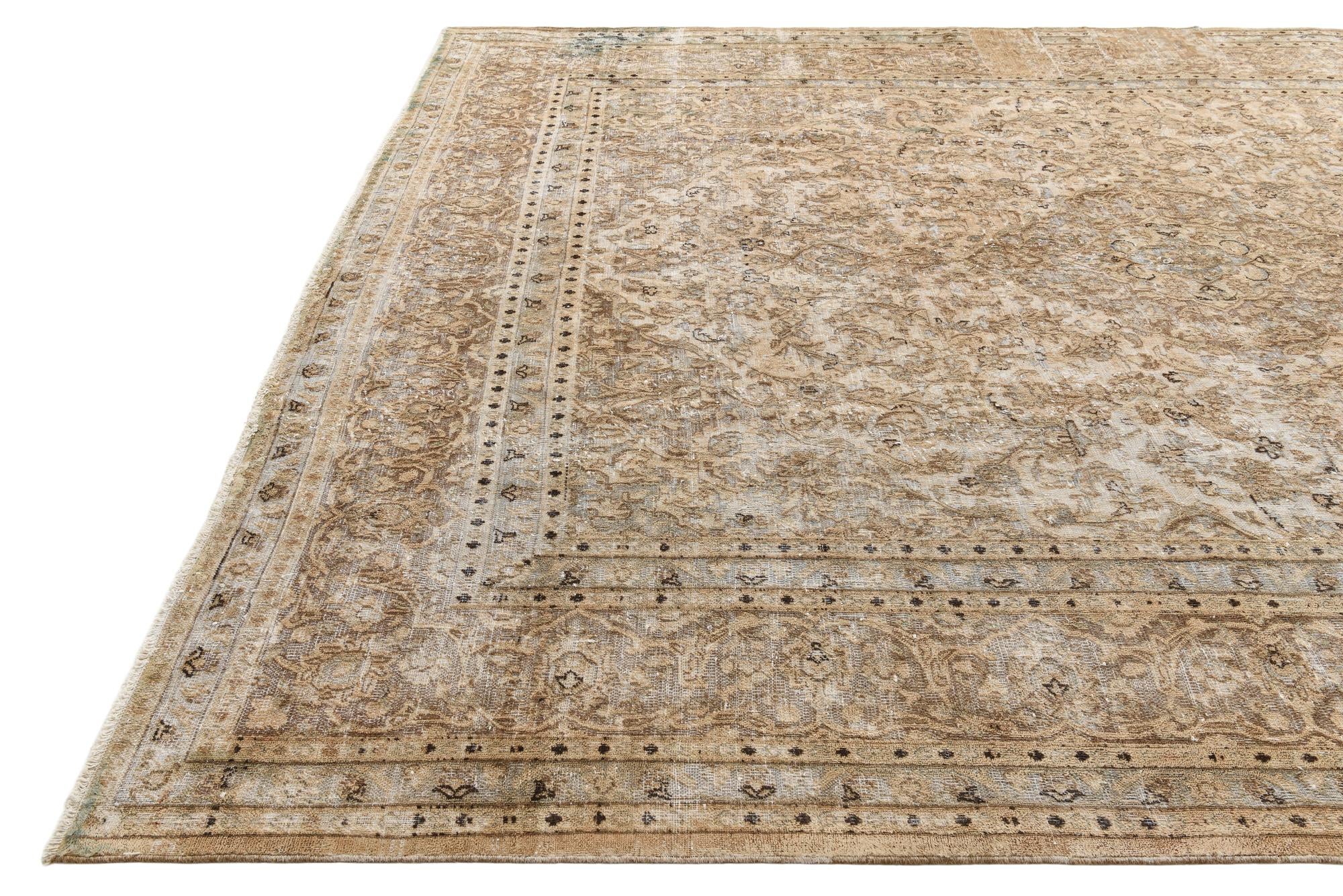 9' 10 x 12' 8 Hand Knotted Ultra Vintage Persian Wool Rug
