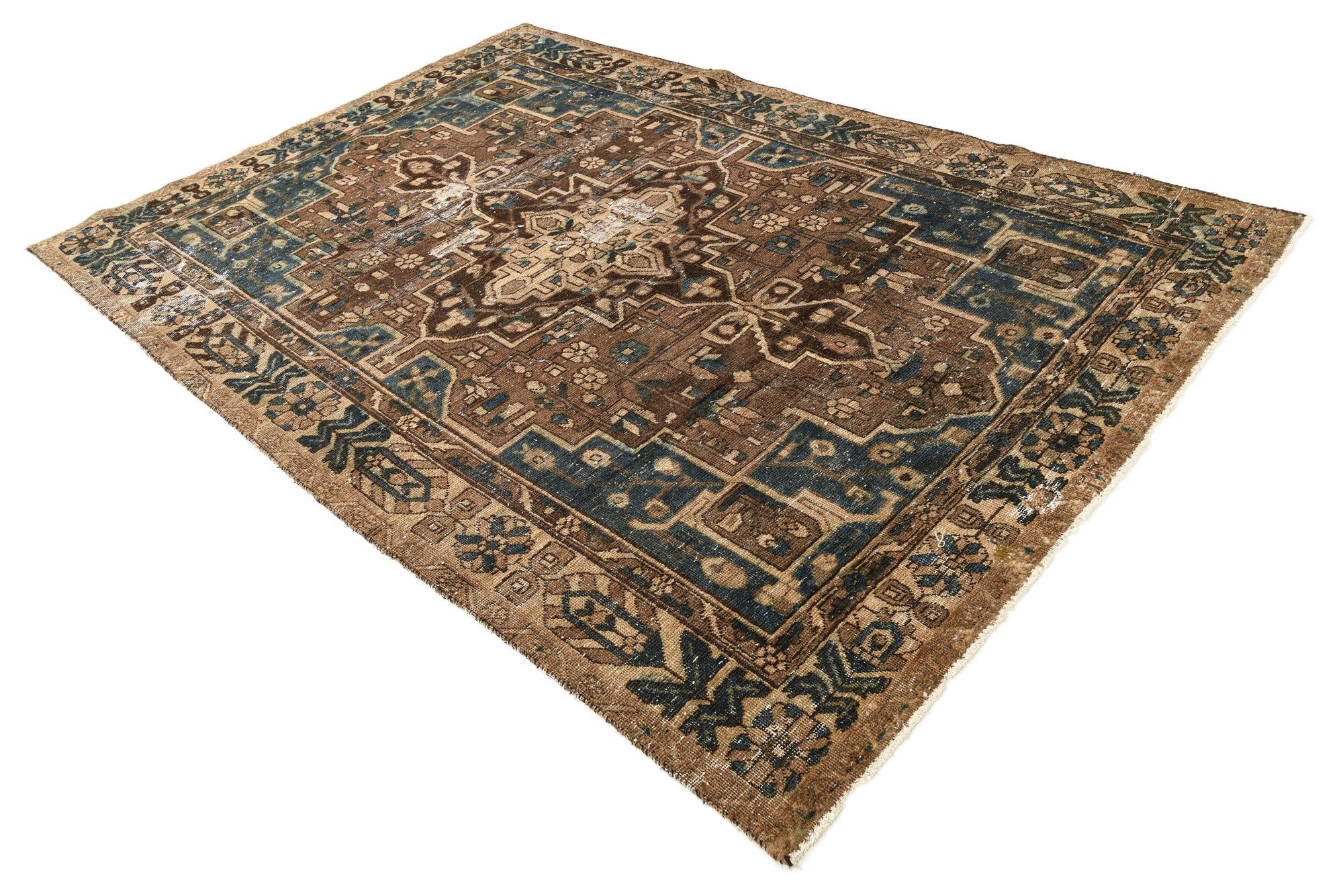 6' 4 x 9' 5 Hand Knotted Ultra Vintage Persian Wool Rug
