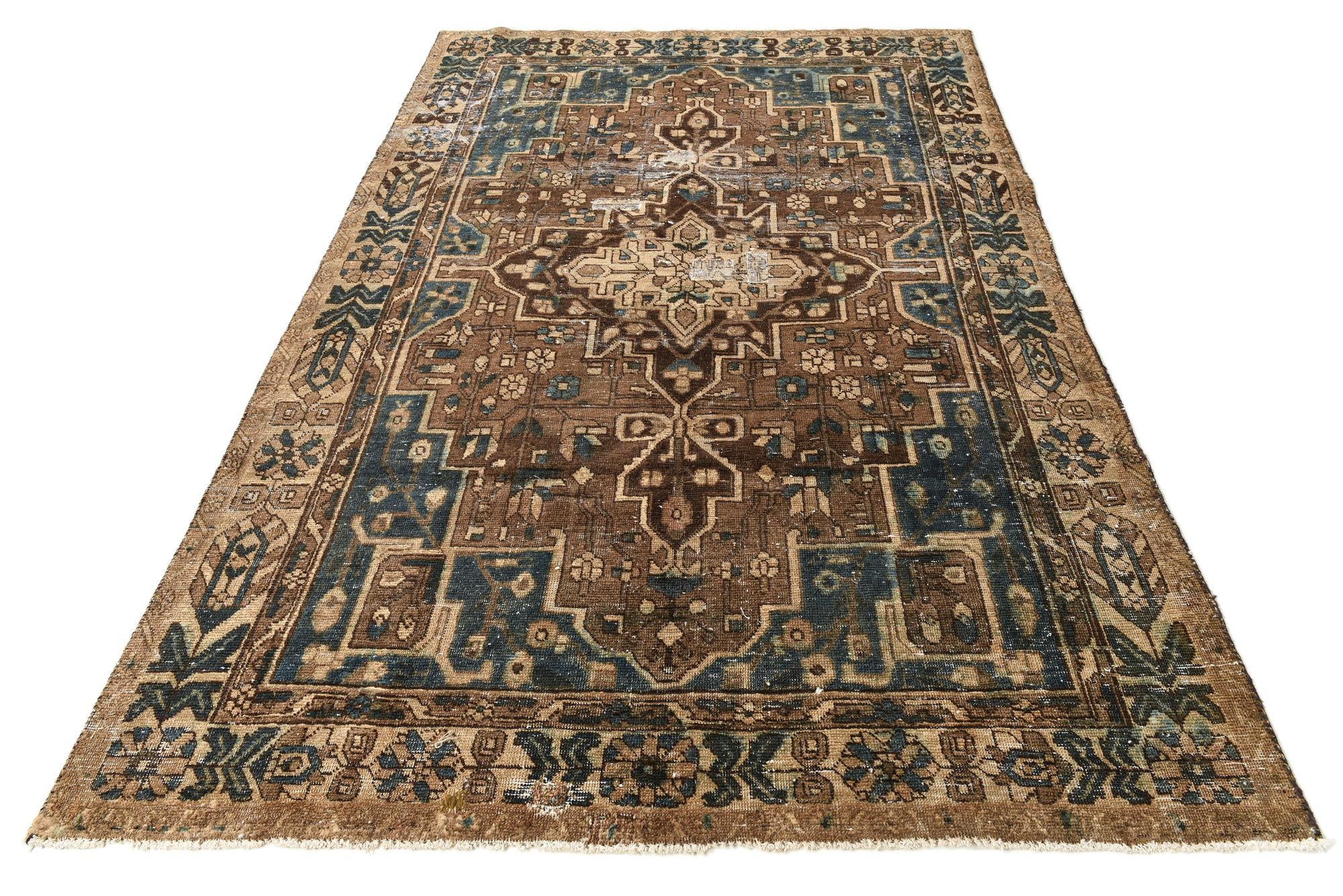 6' 4 x 9' 5 Hand Knotted Ultra Vintage Persian Wool Rug
