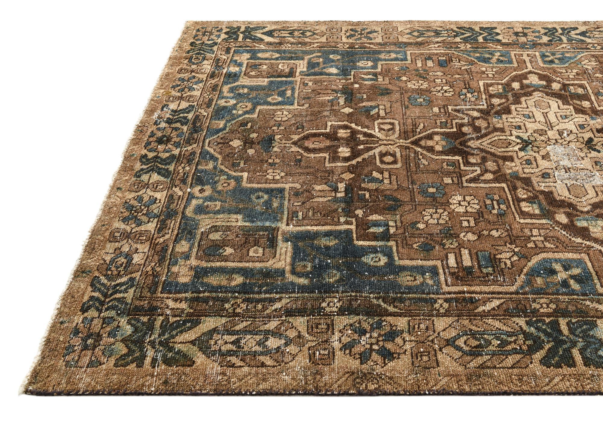 6' 4 x 9' 5 Hand Knotted Ultra Vintage Persian Wool Rug
