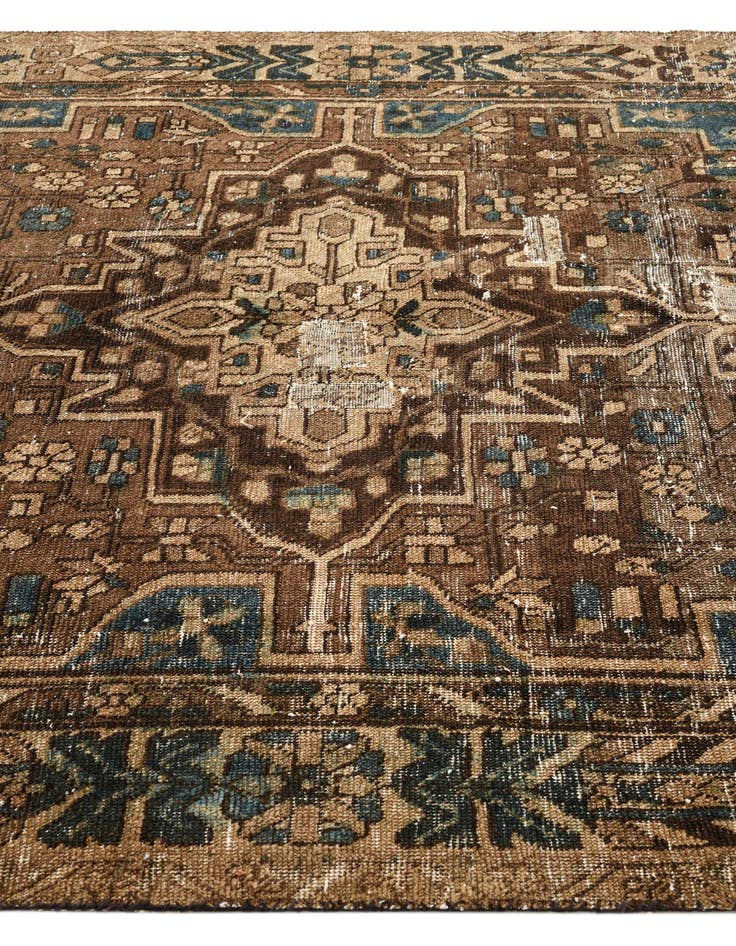 Detail image of 6' 4 x 9' 5  Hand Knotted Ultra Vintage Persian Wool Rug
