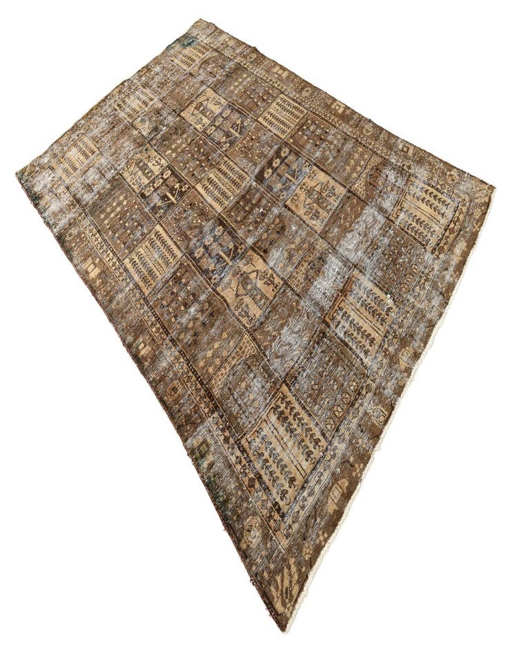 Detail image of 6' 2 x 9' 5  Hand Knotted Ultra Vintage Persian Wool Rug