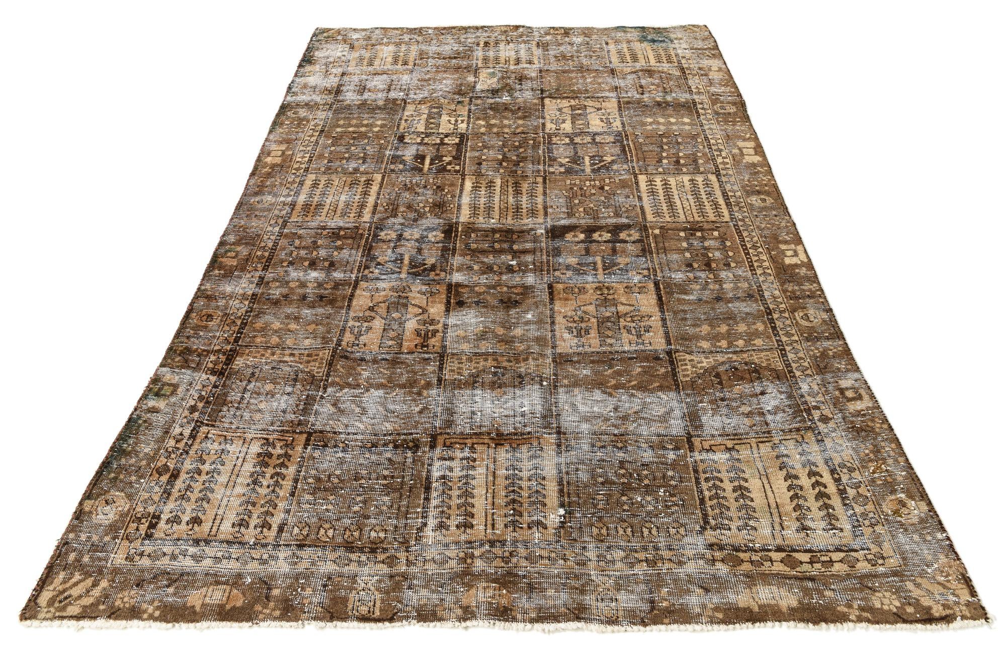 6' 2 x 9' 5 Hand Knotted Ultra Vintage Persian Wool Rug