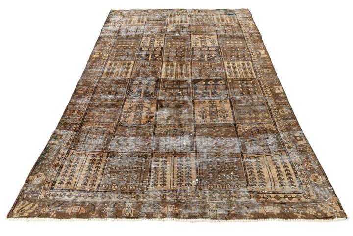 6' 2 x 9' 5 Hand Knotted Ultra Vintage Persian Wool Rug