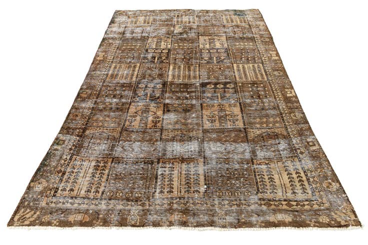 Detail image of 6' 2 x 9' 5 Hand Knotted Ultra Vintage Persian Wool Rug