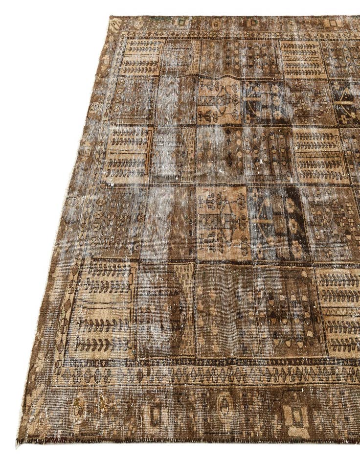 Detail image of 6' 2 x 9' 5  Hand Knotted Ultra Vintage Persian Wool Rug