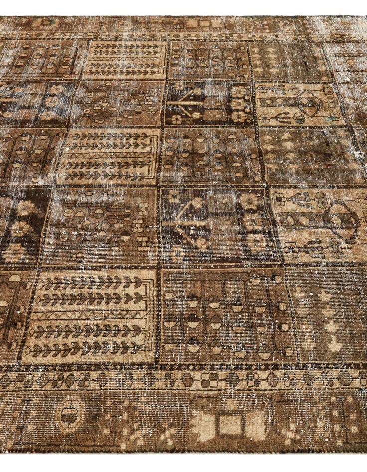 Detail image of 6' 2 x 9' 5  Hand Knotted Ultra Vintage Persian Wool Rug