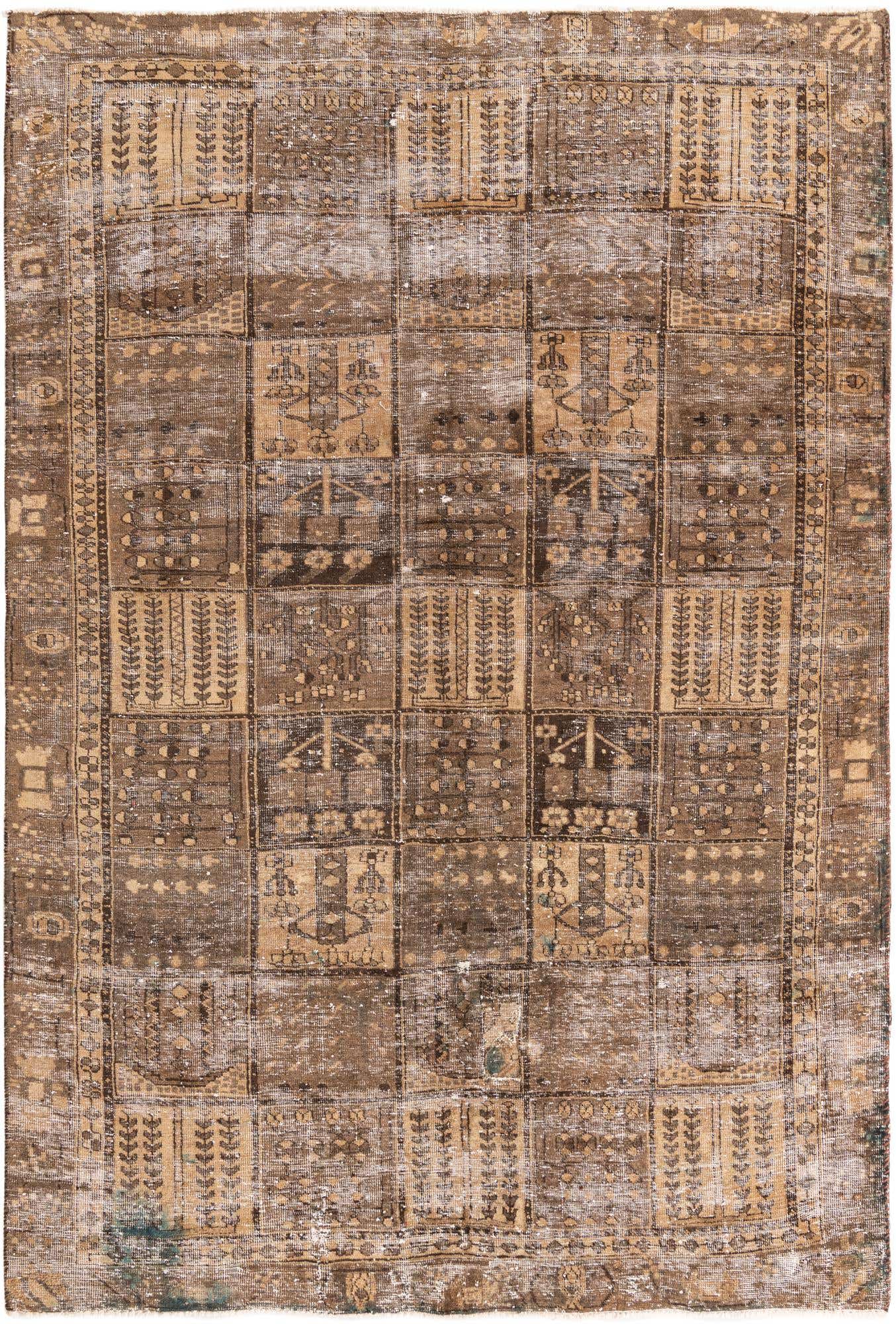6' 2 x 9' 5 Hand Knotted Ultra Vintage Persian Wool Rug