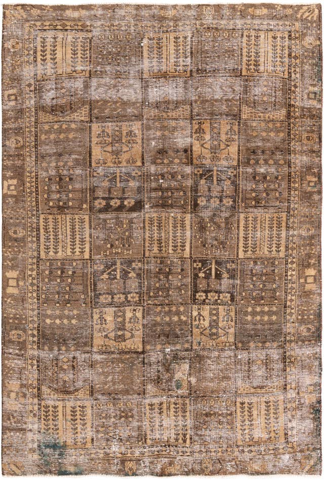Detail image of 6' 2 x 9' 5 Hand Knotted Ultra Vintage Persian Wool Rug