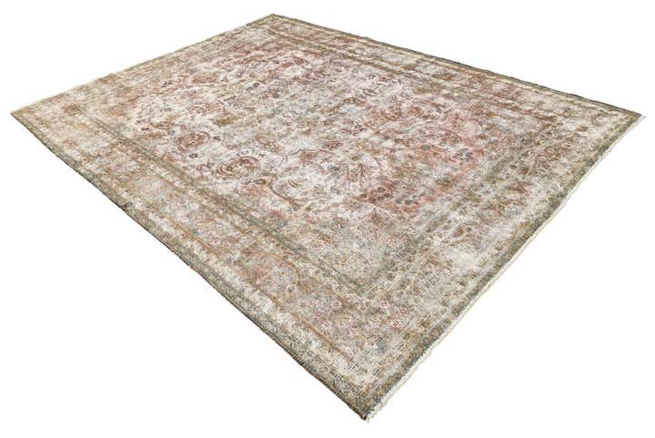250cm x 345cm Handgeknoopt Ultra Vintage Perzisch Wol Vloerkleed