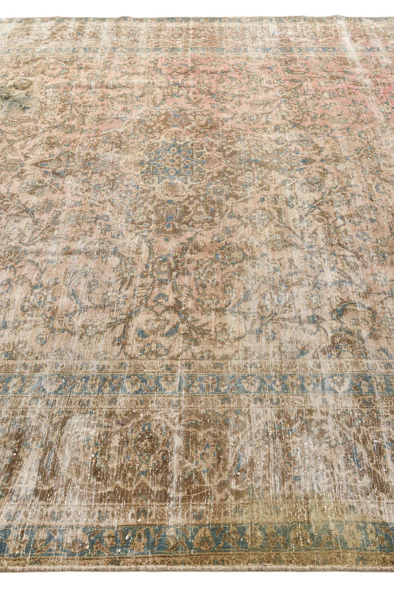 9' 5 x 12' 9 Hand Knotted Ultra Vintage Persian Wool Rug