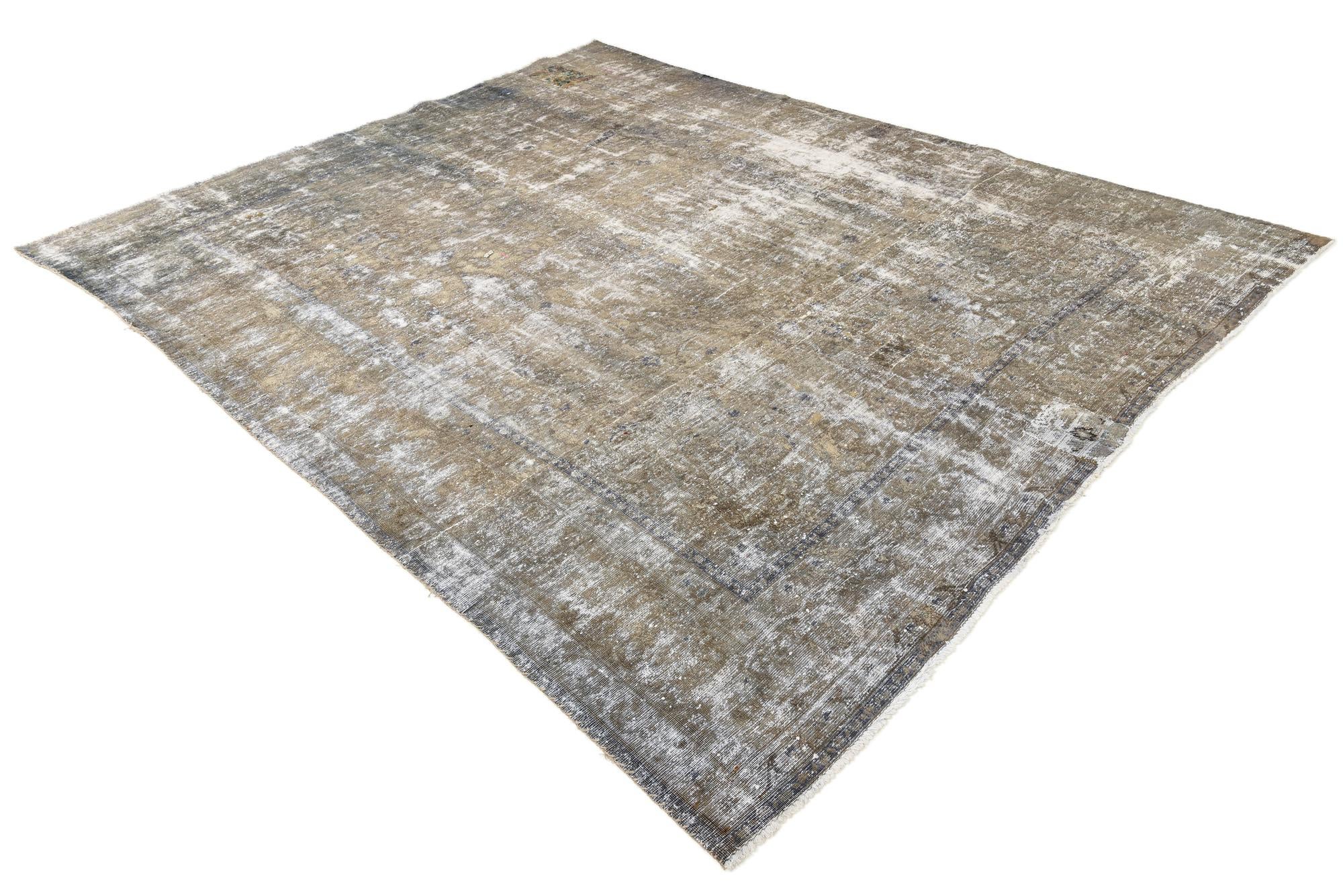 9' 1 x 11' 7 Hand Knotted Ultra Vintage Persian Wool Rug