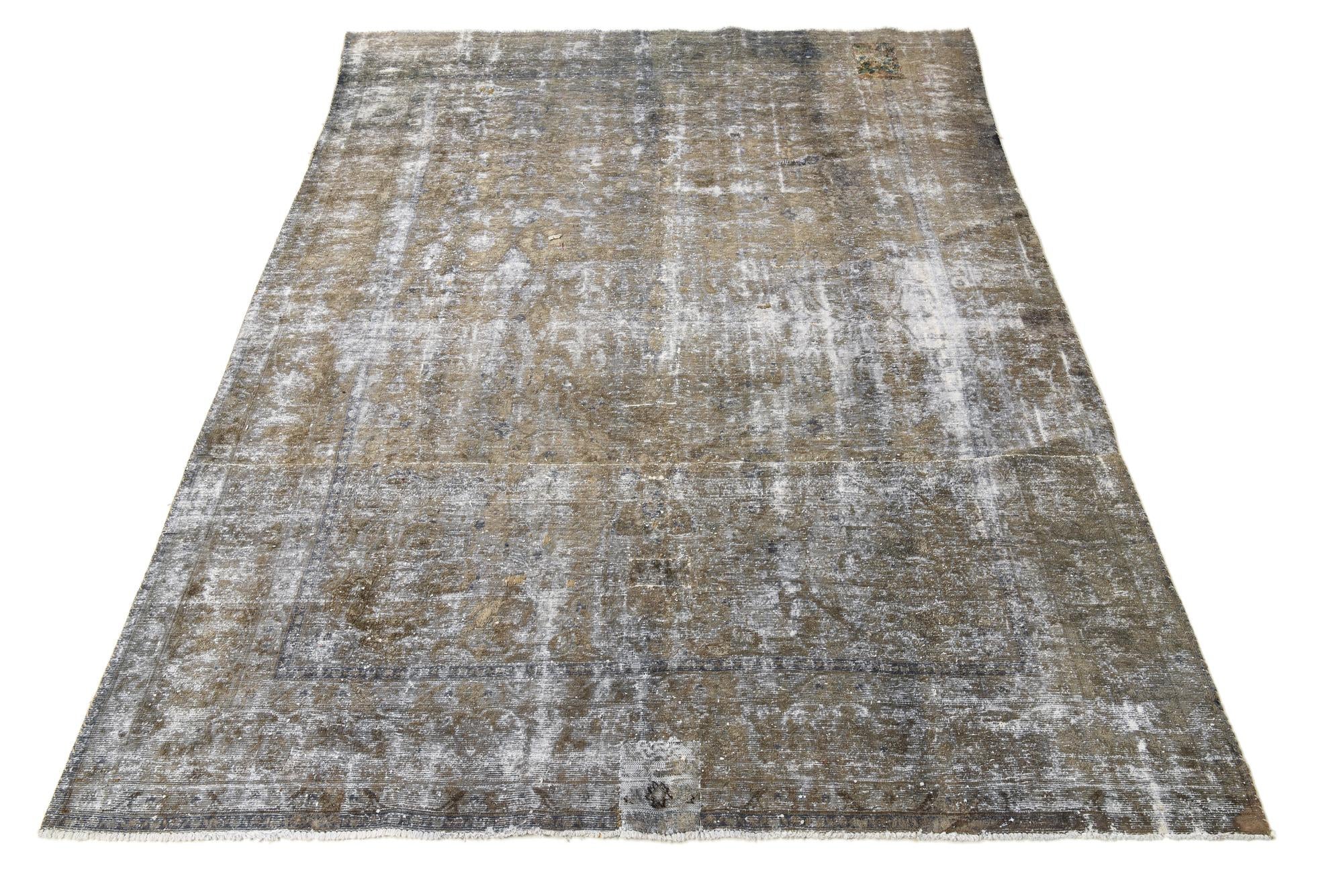9' 1 x 11' 7 Hand Knotted Ultra Vintage Persian Wool Rug