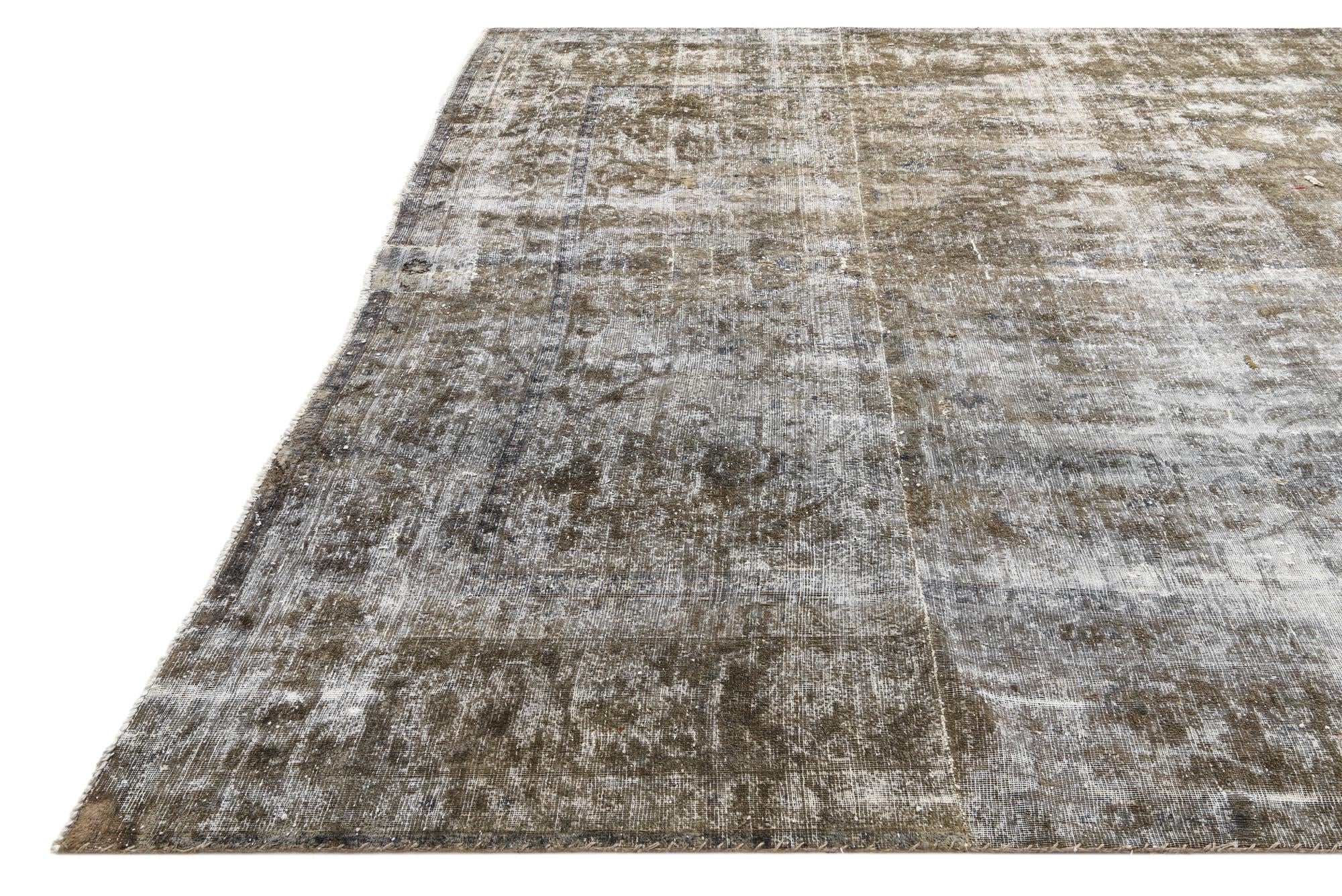 9' 1 x 11' 7 Hand Knotted Ultra Vintage Persian Wool Rug