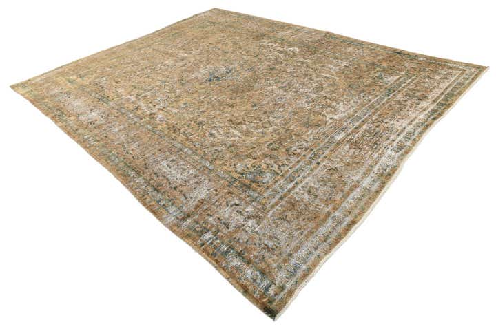 9' 8 x 12' 3 Hand Knotted Ultra Vintage Persian Wool Rug