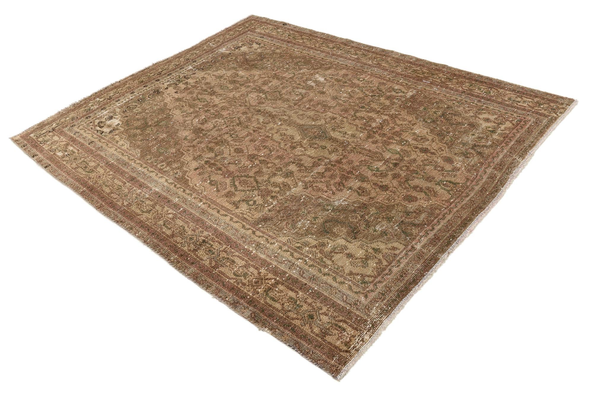 6' 4 x 7' 9 Hand Knotted Ultra Vintage Persian Wool Rug