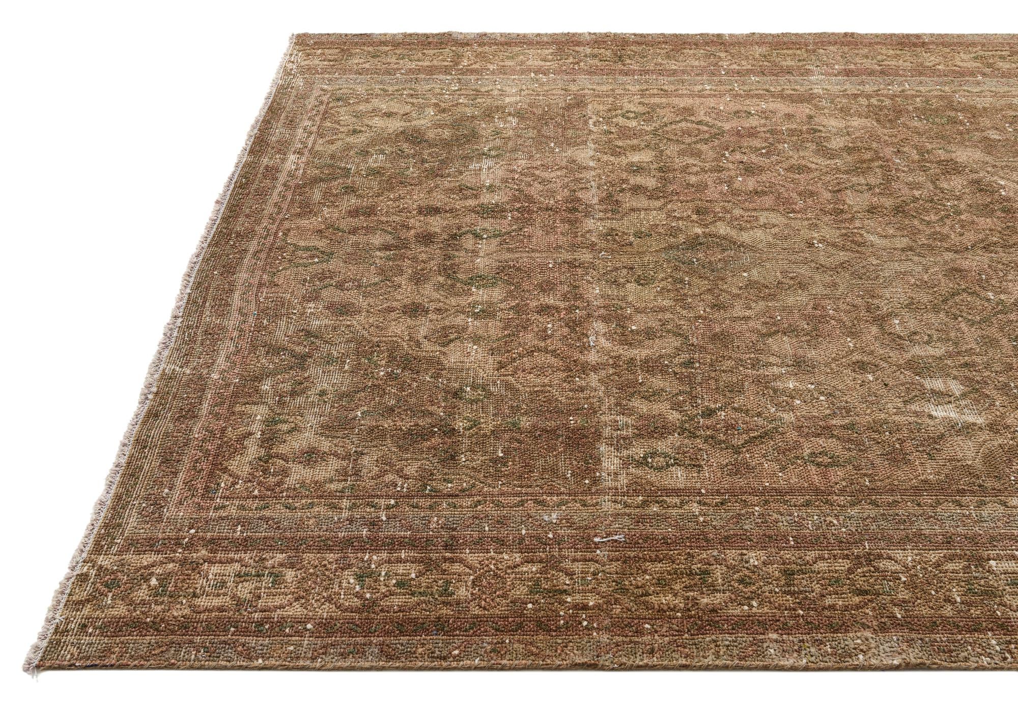6' 4 x 7' 9 Hand Knotted Ultra Vintage Persian Wool Rug