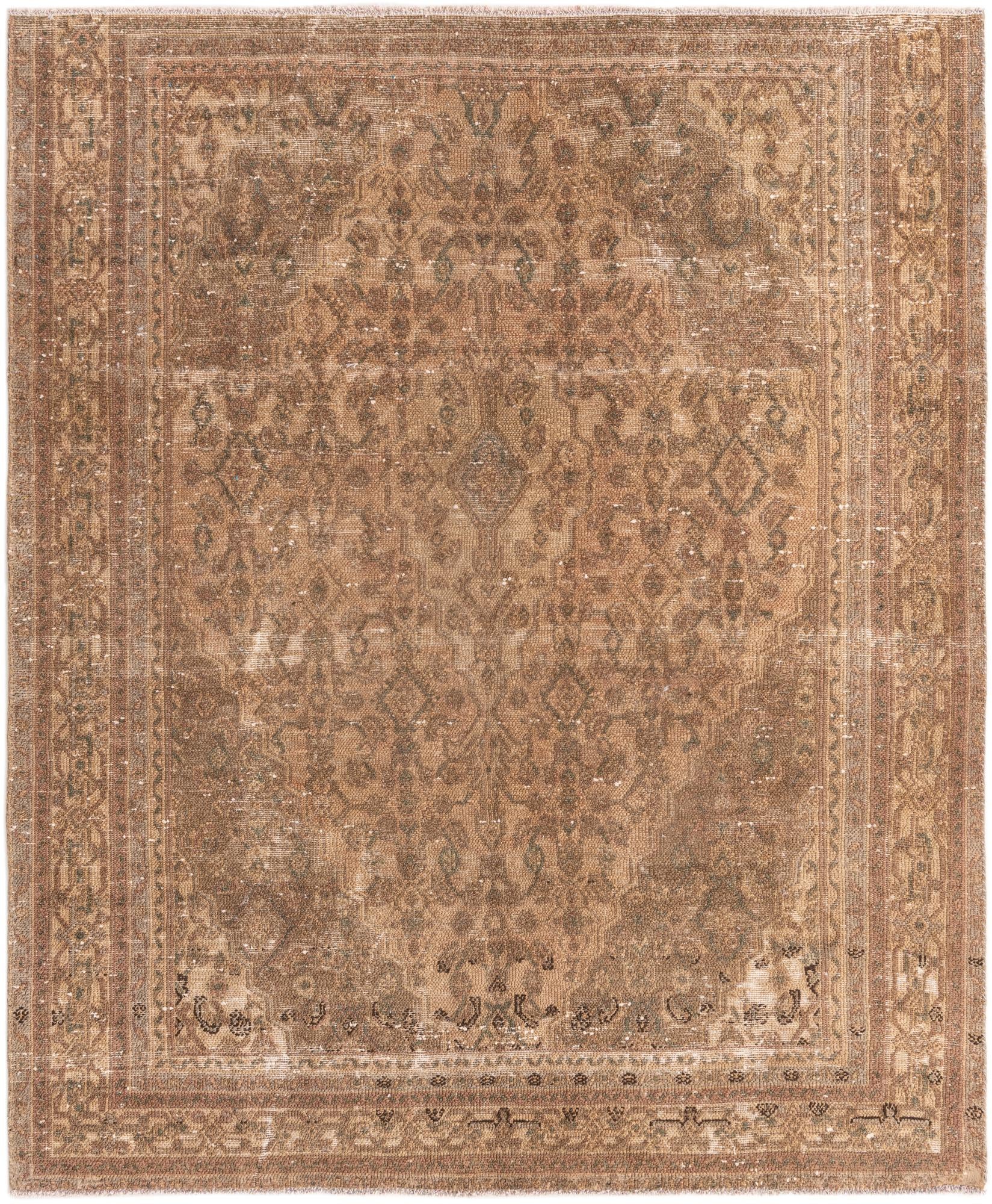 6' 4 x 7' 9 Hand Knotted Ultra Vintage Persian Wool Rug