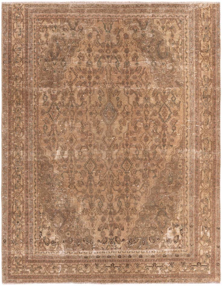 Detail image of 6' 4 x 7' 9 Hand Knotted Ultra Vintage Persian Wool Rug