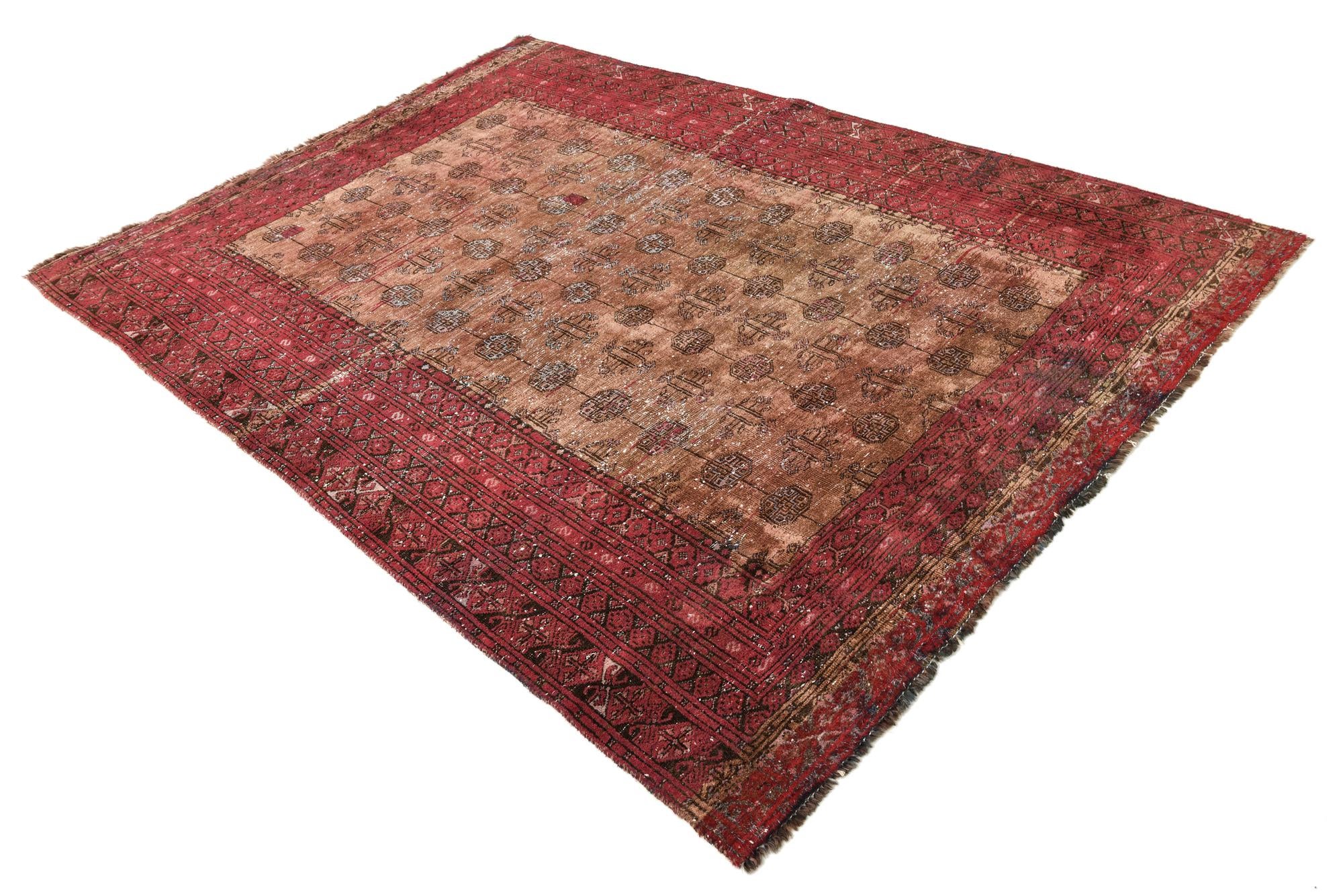 5' 8 x 7' 10 Hand Knotted Ultra Vintage Persian Wool Rug