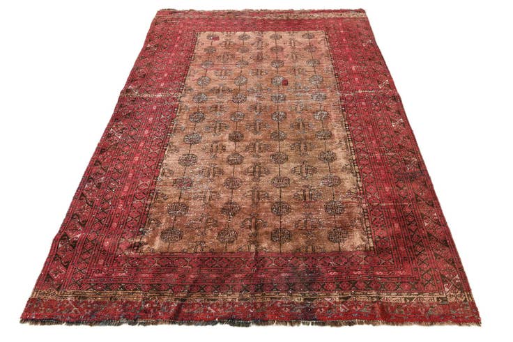 Detail image of 5' 8 x 7' 10 Hand Knotted Ultra Vintage Persian Wool Rug