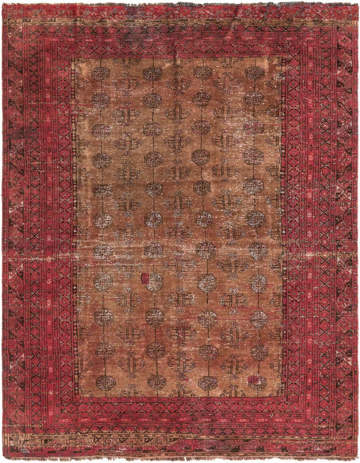 Detail image of 5' 8 x 7' 10 Hand Knotted Ultra Vintage Persian Wool Rug