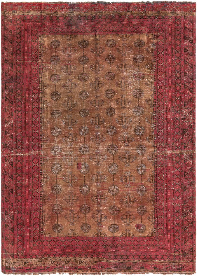 Detail image of 5' 8 x 7' 10 Hand Knotted Ultra Vintage Persian Wool Rug