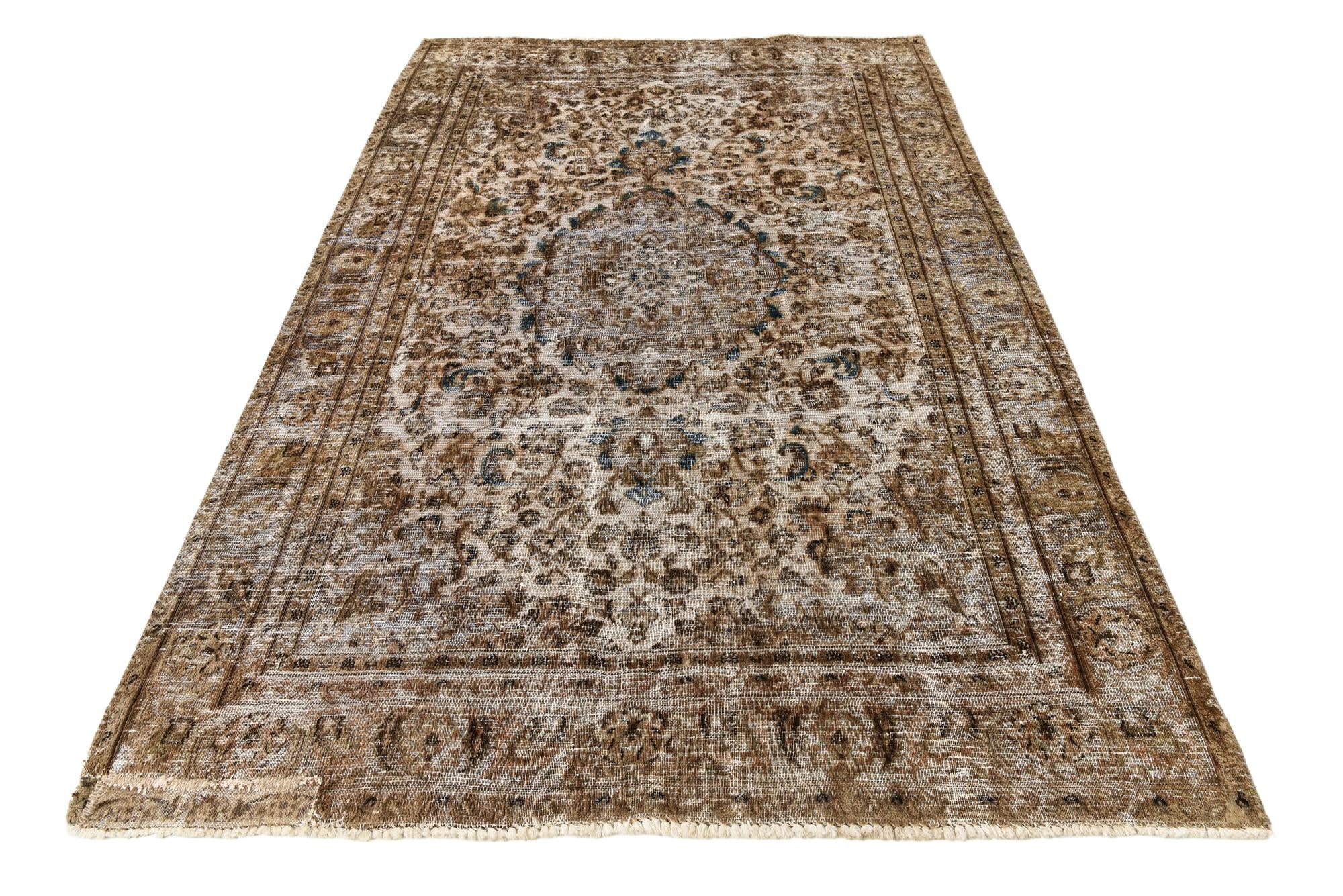 6' x 8' 10 Hand Knotted Ultra Vintage Persian Wool Rug
