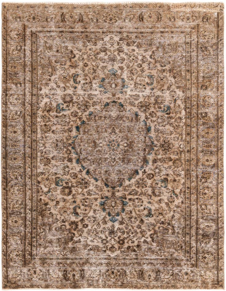 Detail image of 6' x 8' 10 Hand Knotted Ultra Vintage Persian Wool Rug