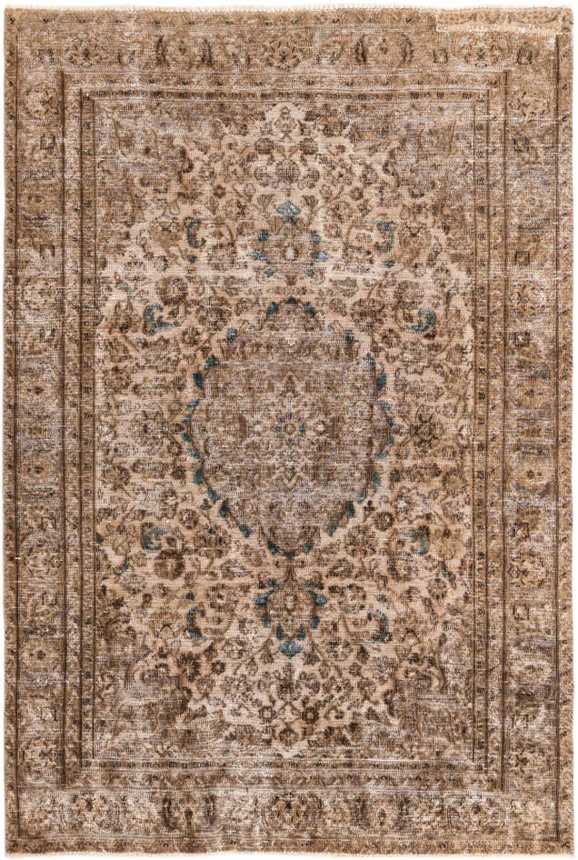 Detail image of 6' x 8' 10 Hand Knotted Ultra Vintage Persian Wool Rug